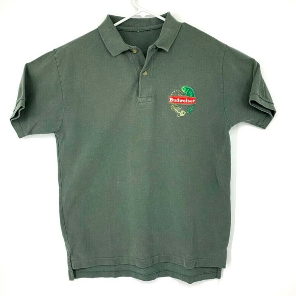 Vintage Budweiser Lizard Polo Button Down Shirt - Picture 1 of 7